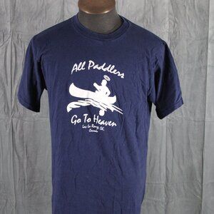 Vintage Graphic T-shirt - All Paddlers Go To Heaven LA Ronge SK - Men's Large